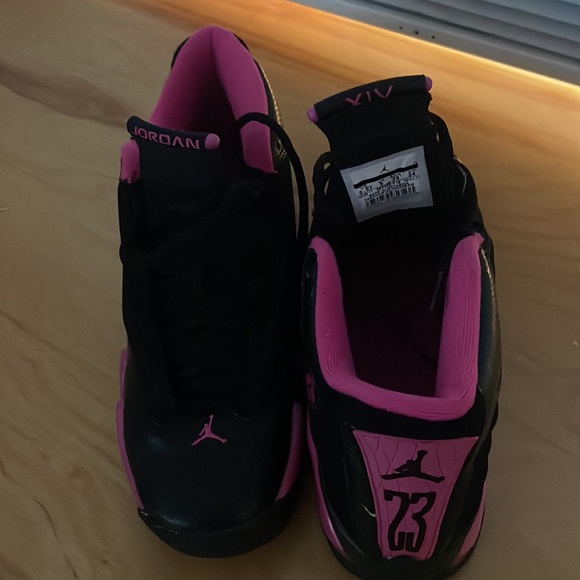 Jordan 14 size 5.5 Black and Pink made in Indonesia - Picture 3 of 7